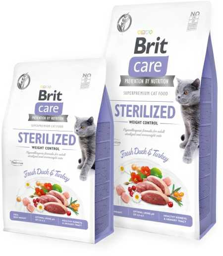 BRIT Care Sterilizuotas svorio reguliavimas begrūdis - sausas kačių maistas - 2kg | Tiekimas