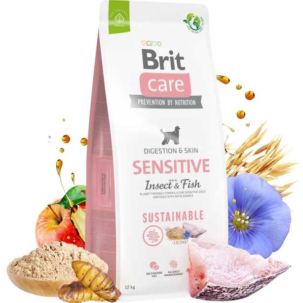 Sausas šunų maistas Brit Care Insect&žuvis, žuvis, 12 kg