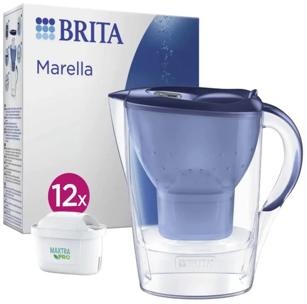 Brita Marella, rankinis vandens filtras, 2,4 L, mėlyna, permatomas