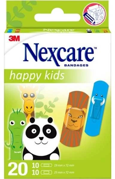 "Nexcare" vaikiški pleistrai "Happy Kids Animals" 20