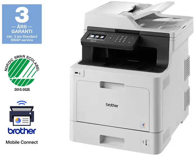 BROTHER DCP-L8410CDW spalvotas lazerinis daugiafunkcis spausdintuvas, automatinis dokumentų tiektuvas (ADT), dvipusis spausdinimas, 1 GB LAN, WIFI, 31 psl./min.