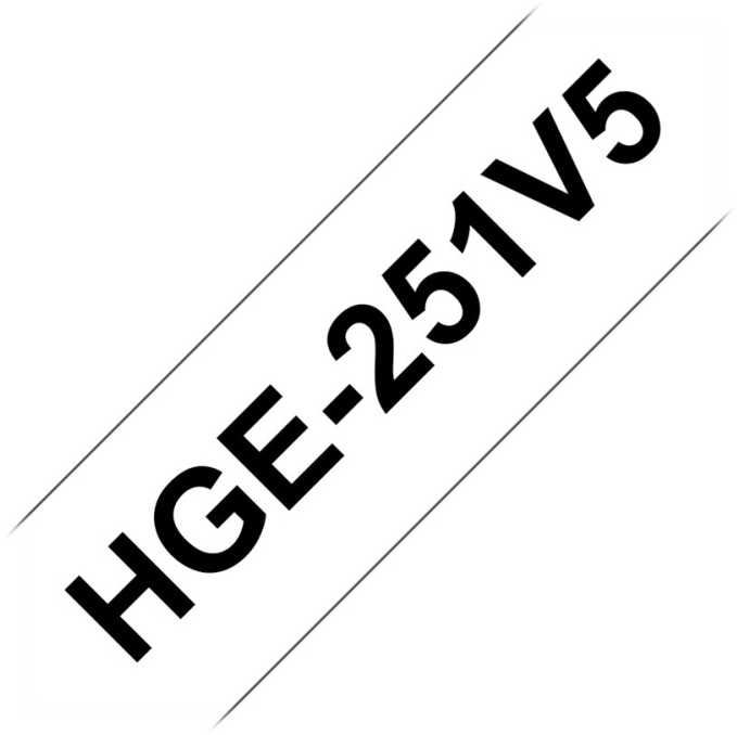 Originali Brother HGe-251V5 Lipni juostelė 24 mm (juoda/ant baltos) 5 vnt. pakuotė