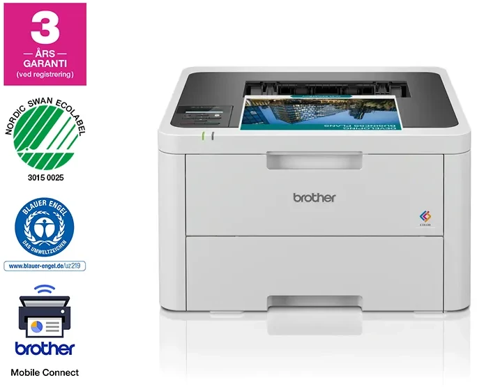 BROTHER HL-L3220CW SPALVOTAS LED Spausdintuvas, WIFI, 18 PPM