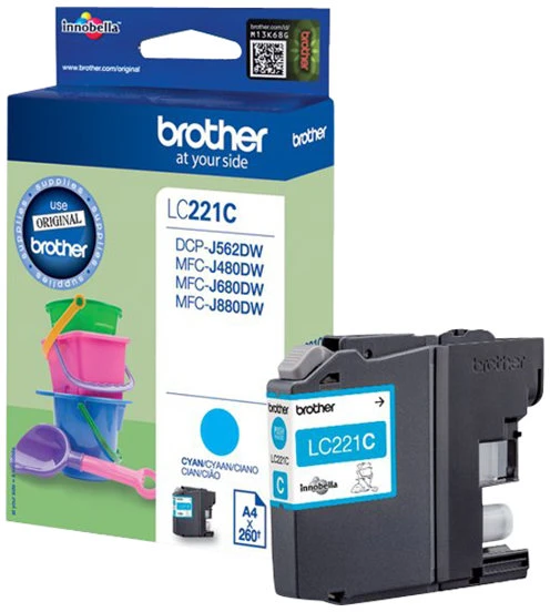 Brother LC-221C rašalo kasetė Originalus Žydras 1 vnt