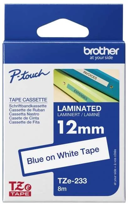 Brother BROLIS TZE233 12 Mėlynas ON Baltas