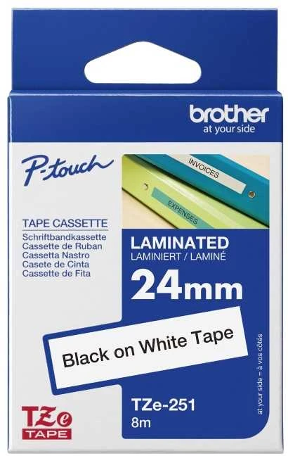 Brother P-Touch Tape Juodas On Baltas