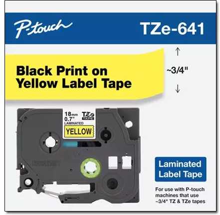 Brother Labeltape TZe-641 18mm geltona/žalia