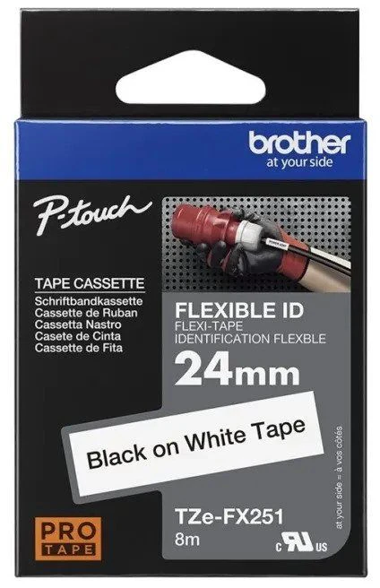 BROTHER TZEFX251 24 Juodas ON Baltas FLEX