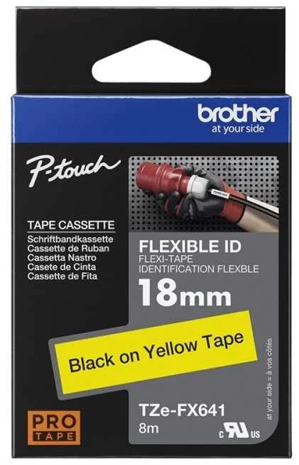 Brother BROLIS TZEFX641 18 Juodas ON Geltonas FLEX