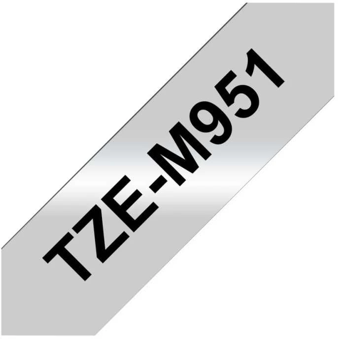 BROTHER TZEM951 24 Juodas ON Sidabrinis MET-M