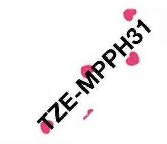 BROTHER TZEMPPH31 12 Juodas ON Rožinis HEARTS