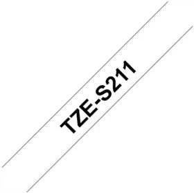 Brother | TZe-S211 Strong Adhesive Laminated Tape | Juodas on Baltas | TZe | 8 m | 6 cm