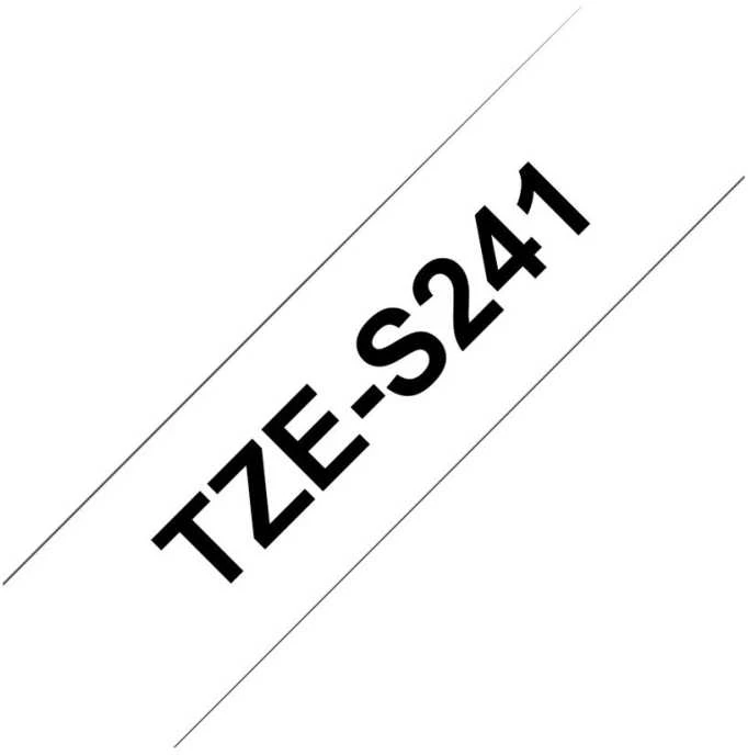 Brother | TZe-S241 Strong Adhesive Laminated Tape | Juodas on Baltas | TZe | 8 m | 1.8 cm