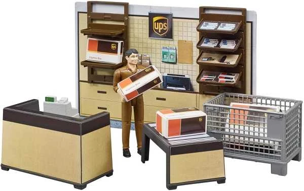 Bruder Figūrėlė UPS logistikos centro darbuotojas su maketu
