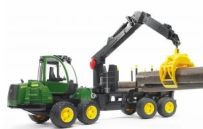Traktorius su priedais Bruder John Deere 1210E, 3 m.+