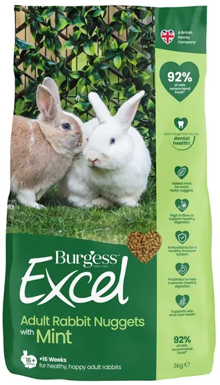 Burgess Excel Adult Rabbit med Mint 3kg