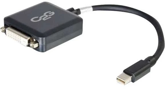 Adapteris AV C2G C2G 20cm Mini DisplayPort to DVI Adapteris - Thunderbolt to Single Link DVI-D Converter M/F - Juodas - DisplayPort-Kabelis - Mini DisplayPort (M) zu DVI-D (W) - 20 cm - Juodas