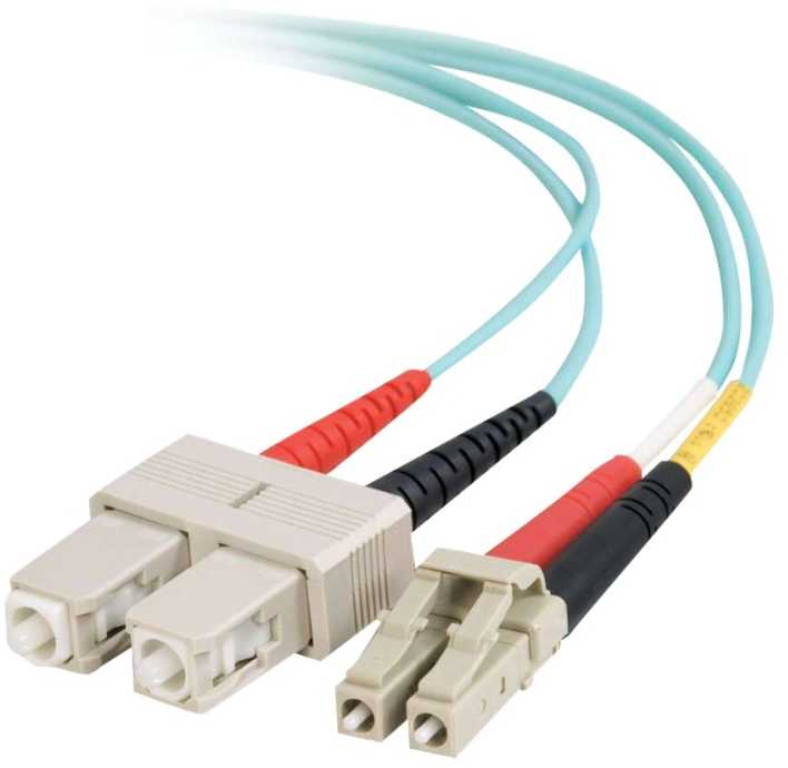 C2G C2G LC-SC 10Gb 50/125 OM3 Duplex Multimode PVC Fiber Optic Cable (LSZH) - Netzwerkkabel - SC multi-mode (M) zu LC Multi-Mode (M) - 2 m - Glasfaser - Duplex - 50/125 Mikrometer - OM3 - halogenfrei - Aquamarin