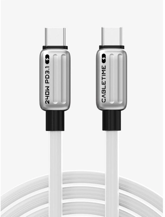 Cabletime CT-CM240-ZSW2, 2 m, USB C, USB C, 480 Gbit/s, Balta