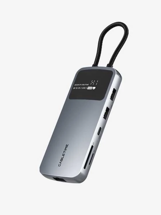 Cabletime USB-C daugiaprievadė stotelė, 10 prievadų, 1x HDMI