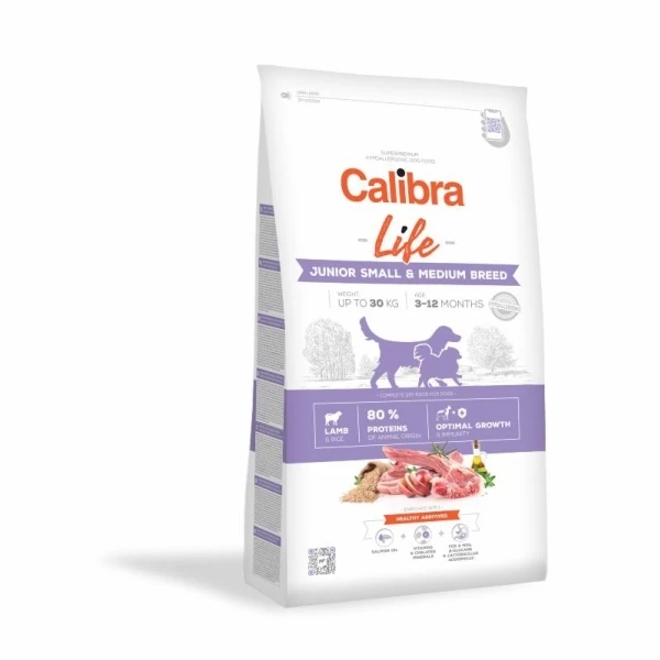 Šunų Maistas - CALIBRA Dog Life Junior Small&Medium Breed ėriena 2.5kg