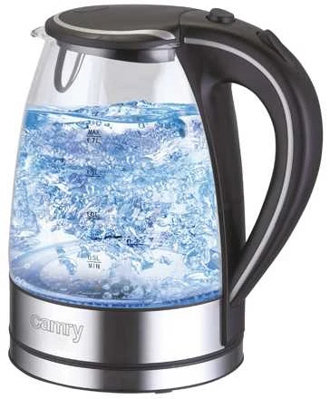 Adler Camry | Virdulys | CR 1290 | Standard | 2200 W | 2 L | Plastic/glass | 360° rotational base | Juodas/Transparent