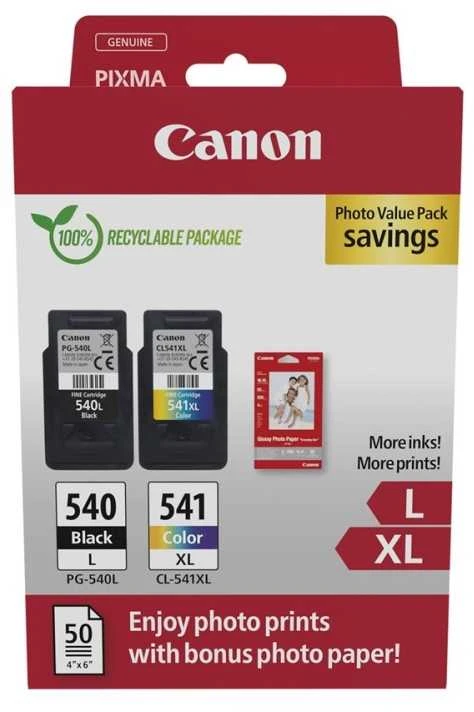 Originalių Canon rašalo kasečių komplektas (juodas ir spalvotas), 11/15 ml + 50 vnt. blizgaus fotopopieriaus