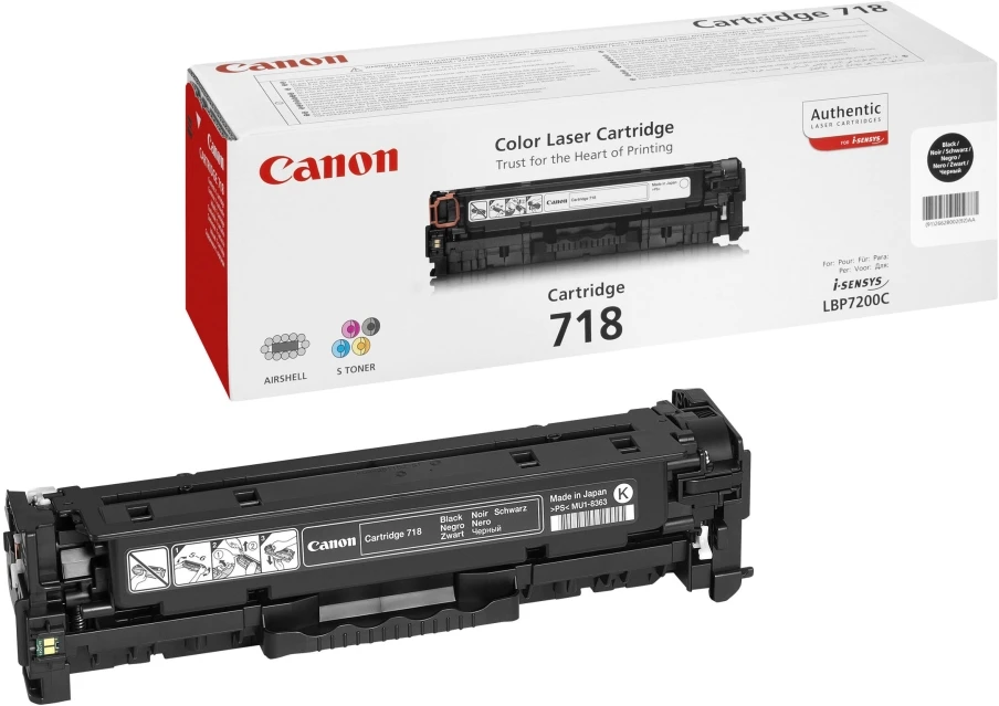 Canon CRG-718 Bk, 3400 psl., juoda, 1 vnt.