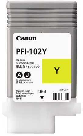 Rašalas Canon PFI102Y yellow dye | 130ml | LP17/LP24/iPF500/iPF6X0/iPF7X0