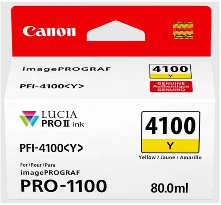 Originalus Canon rašalas / kasetė PFI-4100 Y, 6780C001, geltona, 80ml