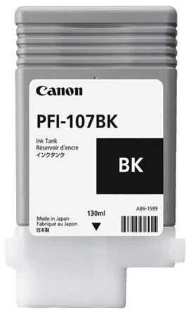 Rašalas Canon PFI107BK juodas | 130ml | iPF68X, 78X