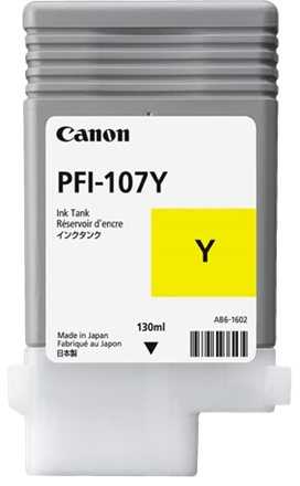 Rašalas Canon PFI107Y geltona | 130ml | iPF68X, 78X