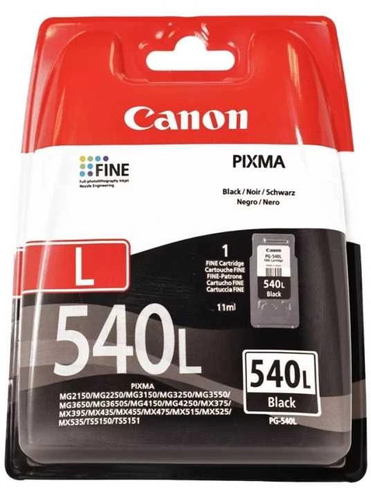 Canon PG-540L kasetė rašaliniams spausdintuvams, tinka PIXMA MX475, MX515, MX395, Juoda (300 psl)