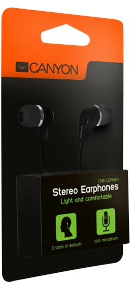 CANYON ausinės EPM-01 Mic 1.2m Juodas
