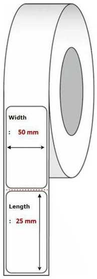 Capture Label 50x25 - Core 19. Baltas.