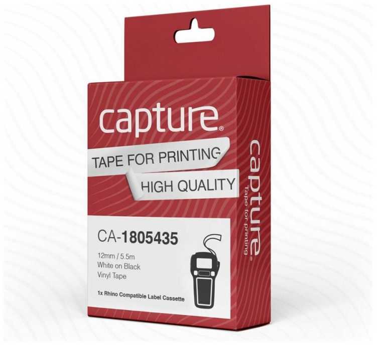Capture 12mm x 5,5m Baltas on Juodas