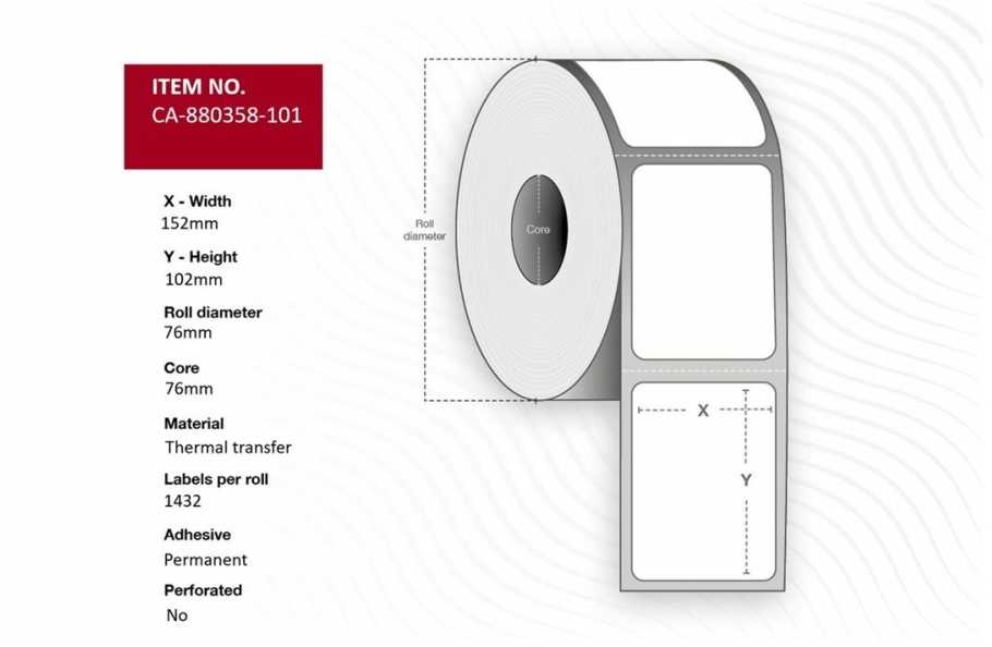 Capture Label 152 x 102mm, Core 76mm,