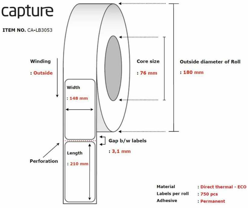 Capture Label 148x210, Core 76,