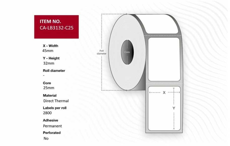 Capture Label 45 x 32mm, Core 25mm,