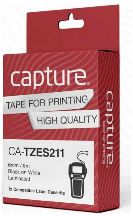Capture 6 mm x 8 m juodas ant balto Max