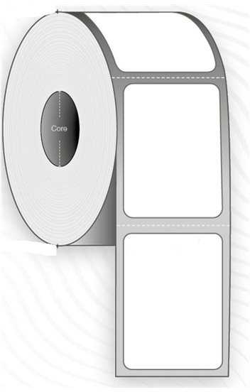 Capture Label 70x30 - Core 25. Baltas.
