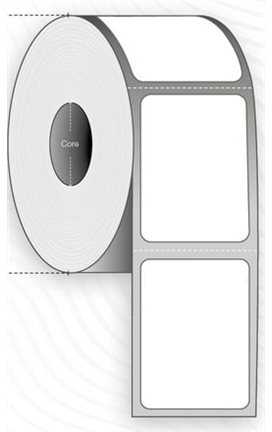 Capture Label 76x50 - Core 25. Baltas.