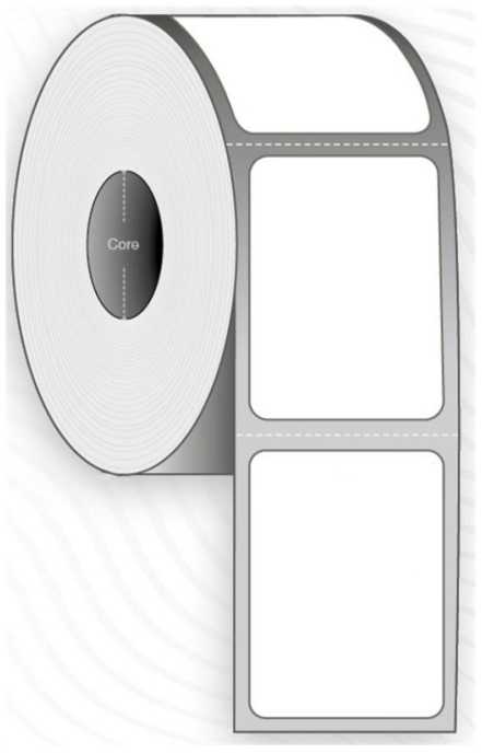 Capture Label 76x95 - Core 25. Baltas.