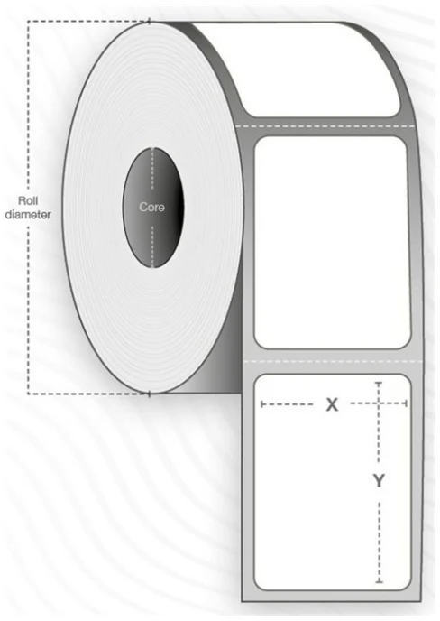 Capture Eti ketės etiketė 57x32 mm, šerdis 25 mm, tiesioginio terminio spausdinimo, perforuota
