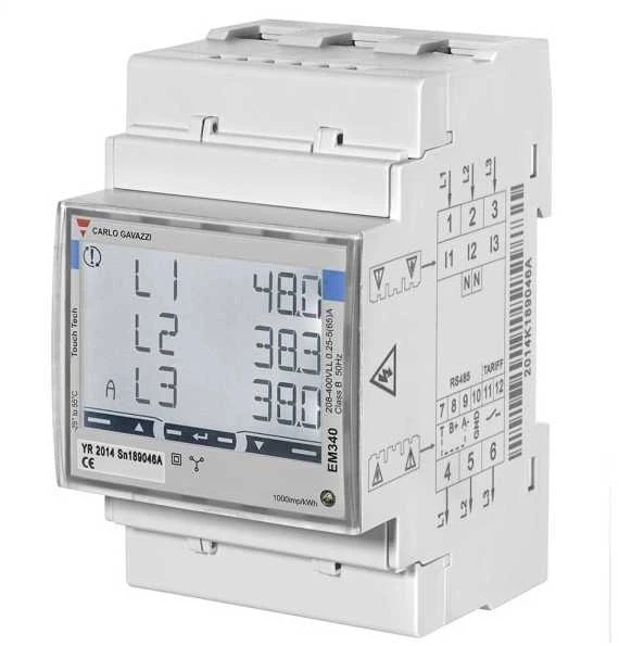 Carlo Gavazzi | Išmanusis elektros matuoklis, 3 fazių, iki 65A | EM340 MID sertifikatas