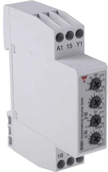 Carlo Gavazzi automatikos DIN bėgelio tvirtinimo laikmačio relė, 24 V nuolatinė srovė, 24–240 V kintamoji srovė, 2 kontaktai, 0,1 s–100 val., SPDT