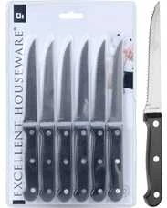 Carrefour Home Plieniniai steiko peiliai 21 cm 6 vnt.