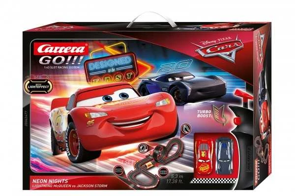 Milly Mally Carrera Go Cars – Neon Nights 5,3 m trasos rinkinys su nuotolinio valdymo automobiliukais