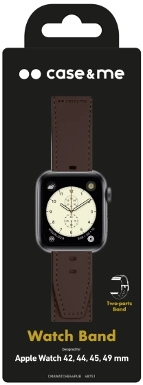 Case4Me SBS ekologiškos odos dėklas „Apple Watch“ laikrodžiui (42/44/45/49 mm). Rudas.