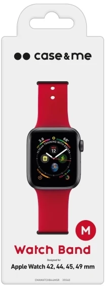 Case4Me SBS silikoninis laikrodžio dirželis, skirtas „Apple Watch“ 42/44/45/49 mm. Raudonas.